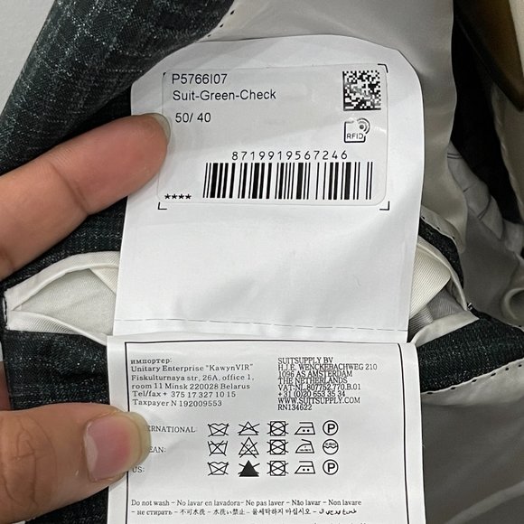 💙 HOST PICK 💙 SuitSupply Green Havana check suit Size 40R/34 - Picture 13 of 15